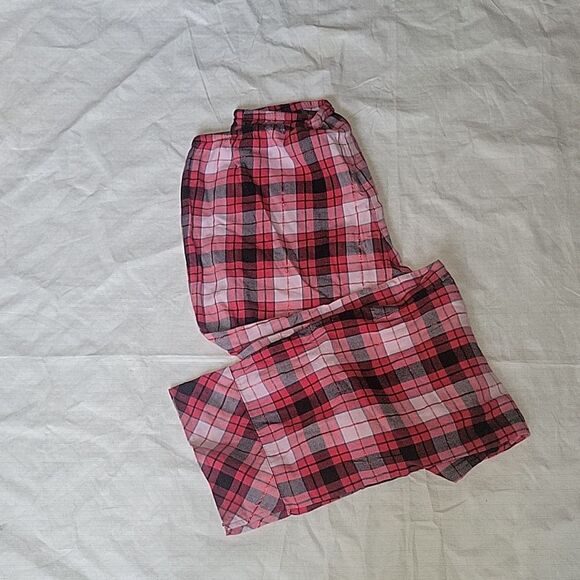 Victoria's Secret Pajama Pants S Red Plaid PJ Bottoms Tinsel - Picture 6 of 7